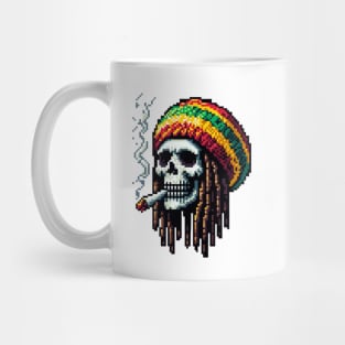 Rastafarian pixel skull Mug